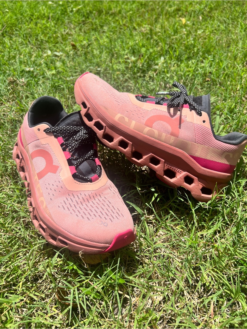 On Running Women's Pink Athletic Shoes with Black Accents